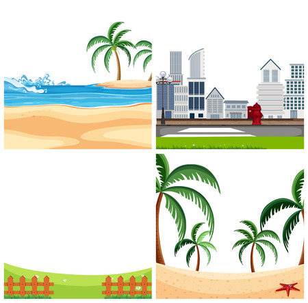 Set of note template illustrationのイラスト素材