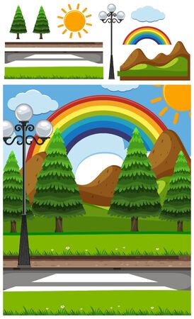 Set of element of nature illustrationのイラスト素材