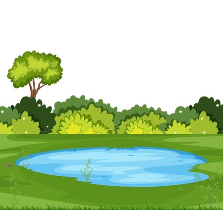 A simple nature scene illustrationのイラスト素材