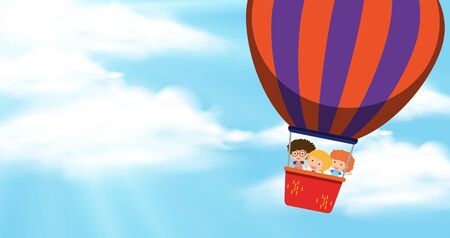 Hot air balloon wallpaper illustrationのイラスト素材