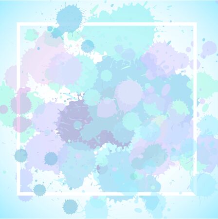 Frame template design with blue and pink splash illustrationのイラスト素材