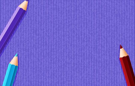 Background template design with color pencil on purple carpet illustrationのイラスト素材