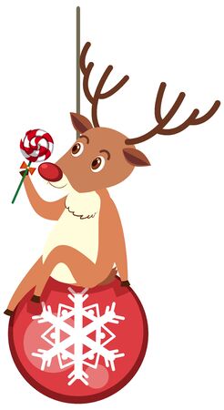 Single character of reindeer on white background illustrationのイラスト素材