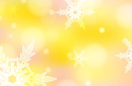 Background template design with snowflakes on yellow  illustrationのイラスト素材