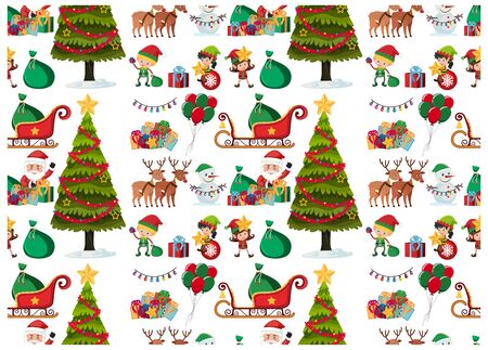 Seamless background design with christmas theme illustrationのイラスト素材