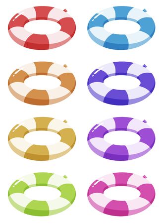Set of safety rings in different colors illustrationのイラスト素材