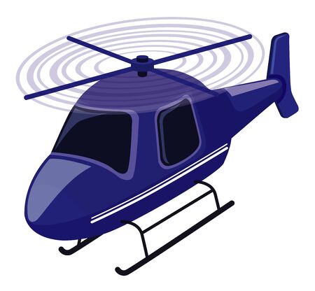 Isolated helicopter in blue color illustrationのイラスト素材