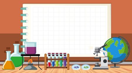 Border template with science equipments illustrationのイラスト素材