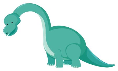 Single picture of green brachiosaurus illustrationのイラスト素材