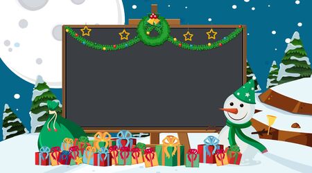 Border template with christmas theme in background illustrationのイラスト素材