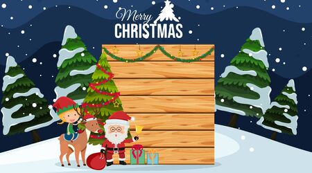 Border template with christmas theme background illustrationのイラスト素材