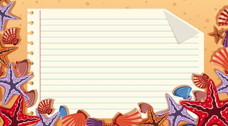 Border template with beach scene in background illustrationのイラスト素材