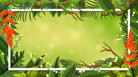 Border template with nature theme in background illustrationのイラスト素材