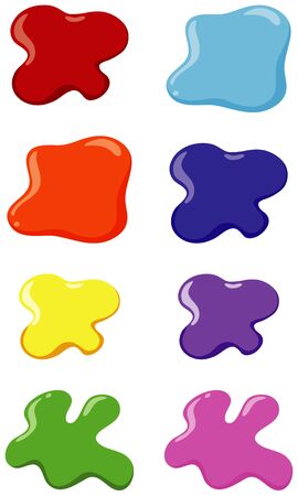 Set of watercolor splashes on isolated background illustrationのイラスト素材
