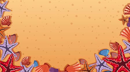 Border template with beach scene in background illustrationのイラスト素材