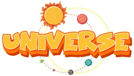 Sticker design with space theme on white background illustrationのイラスト素材