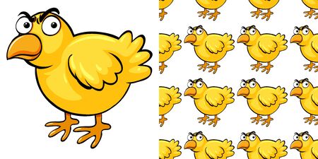 Seamless background design with little chick illustrationのイラスト素材