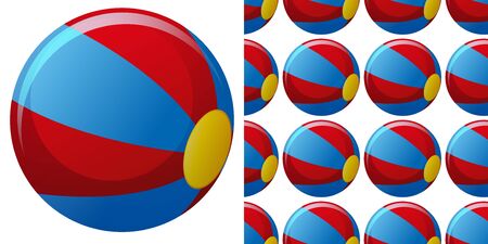 Seamless background design with beach balls illustrationのイラスト素材