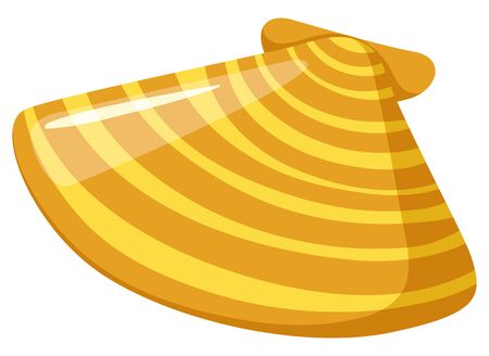 One yellow seashell on white background illustrationのイラスト素材