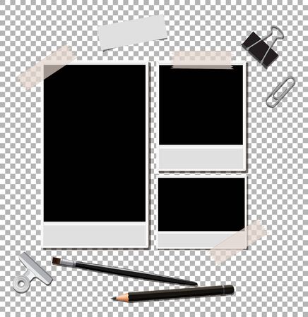 Photo frame template on transparent background illustrationのイラスト素材