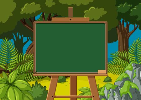 Board template with nature theme background illustrationのイラスト素材