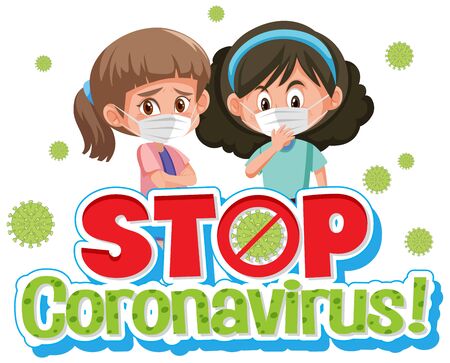Coronavirus poster design with word stop coronavirus  illustrationのイラスト素材