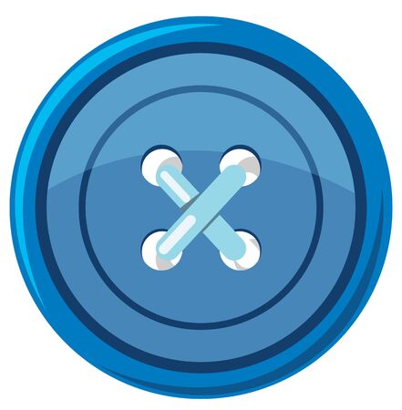 Blue round button on white background illustrationのイラスト素材