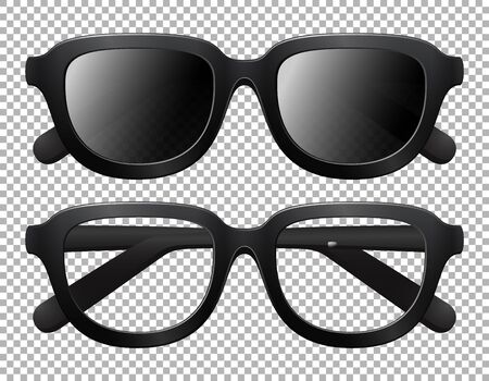 Two pairs of glasses on transparent background illustrationのイラスト素材