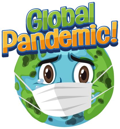 Corona virus global pandemic illustrationのイラスト素材