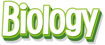 Font design for word biology in green color illustrationのイラスト素材