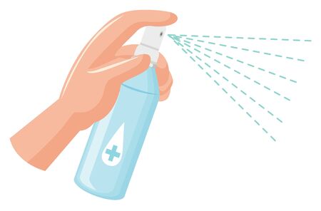 Bottle of alcohol spay illustrationのイラスト素材