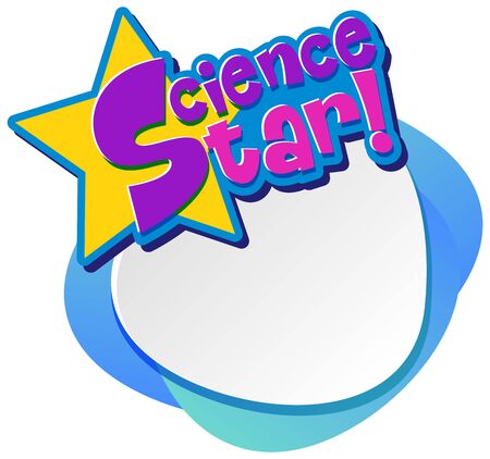 Background template design with word science star illustrationのイラスト素材