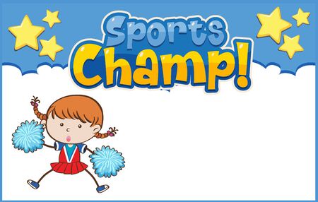 Background template design with cheerleader illustrationのイラスト素材