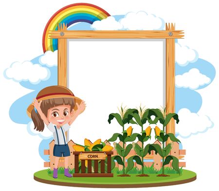 Border frame template with gardening theme background illustrationのイラスト素材