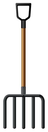 One rake on white background illustrationのイラスト素材