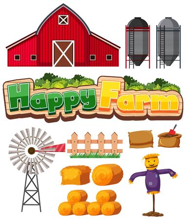 Gardening set with plant and gardening tools on white background illustrationのイラスト素材