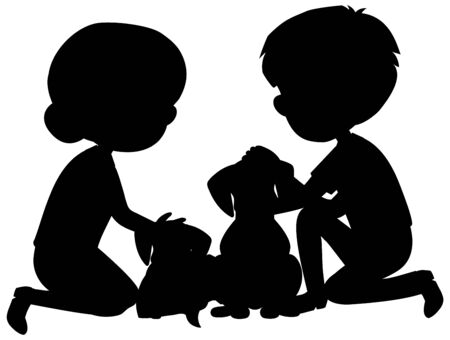 Silhouette man and woman together on white background illustrationのイラスト素材