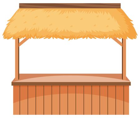 Wooden vendor on white background illustrationのイラスト素材