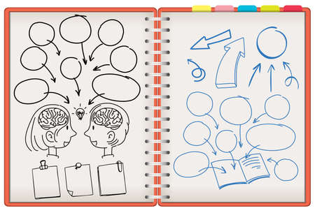 Dodle note of brainstorming  illustrationのイラスト素材