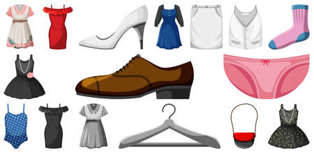 Set of clothes mock up illustrationのイラスト素材