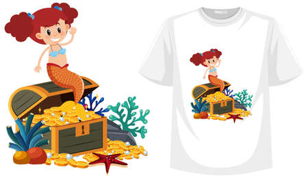 Mermaid theme outfit mock up illustrationのイラスト素材