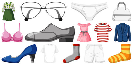 Set of costume objects illustration