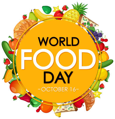 World food day banner  illustrationのイラスト素材