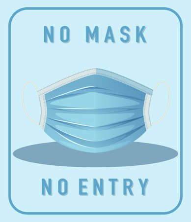 No mask no entry warning sign with mask object illustrationのイラスト素材
