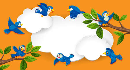 Empty banner with bird theme illustrationのイラスト素材
