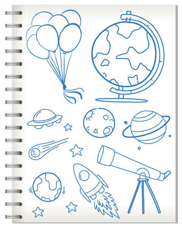 A note from astronomy class illustrationのイラスト素材