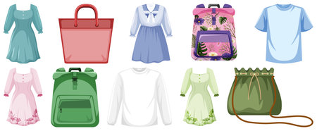 Set of clothes mock up illustration