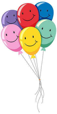 Isolated colourful balloons on white background illustrationのイラスト素材