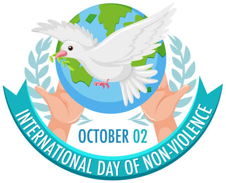 International day of non-violence icon illustrationのイラスト素材