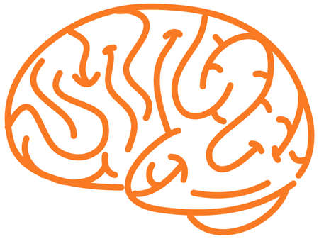 Orange brain multiple sclerosis awareness sign or object illustrationのイラスト素材